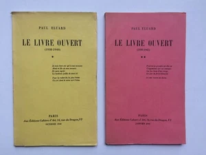 Paul ELUARD " Le livre ouvert I et II " E.O. aux Cahiers d'Art, 1940 - Bild 1 von 1