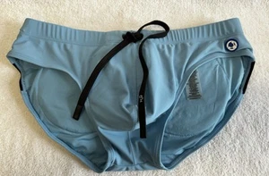 Rounderbum men’s M Swim Brief H2O Padded & Package Smart Cup blue nylon NEW - Picture 1 of 8