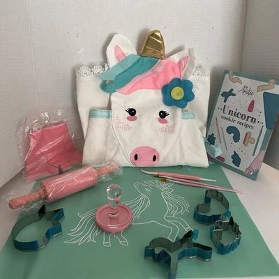 Avental infantil unicórnio cozinha infantil chef smock com acessórios🦄 - Imagem 1 de 4