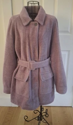 Abrigo para mujer Calvin Klein lavanda texturizado con cinturón - totalmente forrado - 31” de largo Foto 1 de 4