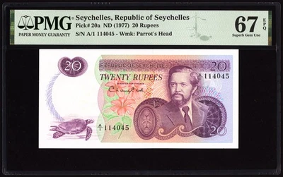 Seychelles 20 Rupees 1977 P20a PMG Superb Gem Uncirculated 67 EPQ - Image 1 of 4
