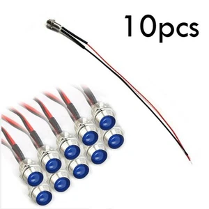 10 Pieces 8mm 12V LED Indicator Lamp Warn Light Dash Panel Car Truck Boat - Picture 1 of 7
