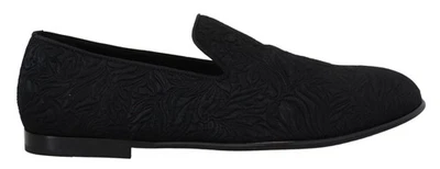 Dolce & Gabbana Negro Floral Jacquard Zapatillas Mocasines Zapatos para Hombre Auténticos Foto 1 de 4