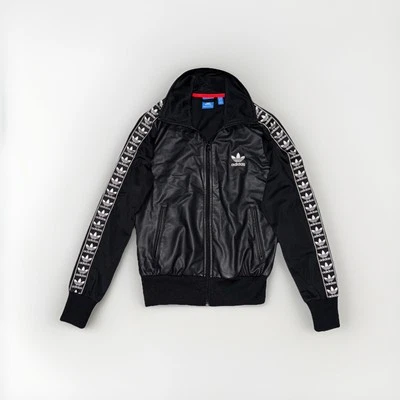 Adidas Originals Berlin Track Jacket Small Moto Shiny Black Firebird Bomber - Image 1 of 4