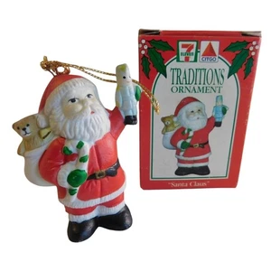 7-11 Citgo Santa Ceramic 1992 Vintage Ornament - Picture 1 of 4