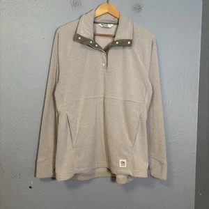Outdoor Research Women Trail Mix Snap Waffle Pullover Grey Large Hiking Outdoor - Picture 1 of 11