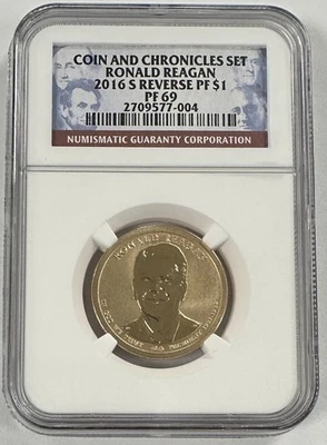 2016-S Coin & Chronicles Set Ronald Reagan Reverse PROOF NGC PF 69 - Image 1 of 4