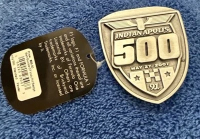 NOS 2007 Indianapolis 500 Belt Buckle Limited of 500 Pewter D Franchitti 8 - Image 1 of 2