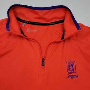 Under Armour Golf TPC Sawgrass Quarter Zip Orange Blue Men's Size L Loose Fit - Picture 1 of 6