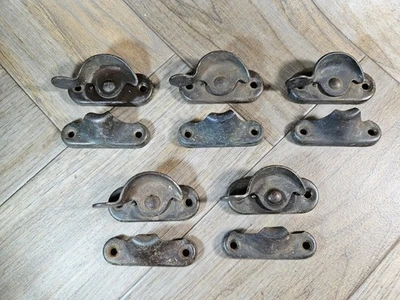 老式5对黄铜闩锁和卡扣窗锁旧 — 第 1/4 张图片