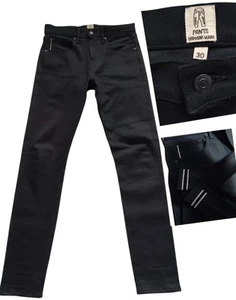 Pantalones de mezclilla ajustados con ribete crudo negro Hiroshi Kato The Scissors talla 30 - Imagen 1 de 19