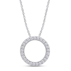 1/6 CT TW Lab Grown Circle of Life Diamond Necklace Pendant For Women With GH... - Picture 1 of 7