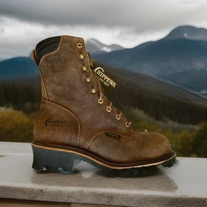 Stivaletto Chippewa Uomo Valdor 8" Punta Acciaio Isolato 400G Logger Stile 10,5 D NUOVO - Foto 1 di 7