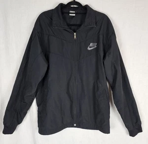 NIKE Mens XL Black Full Zip Pockets Windproof Athletic Jacket Lightweight - Picture 1 of 10