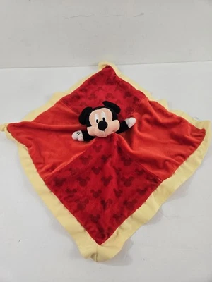 Manta de seguridad Disney Baby Mickey Mouse Lovey roja amarilla satinada orejas de 14" Foto 1 de 4