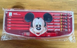 Disney Mickey Mouse Mitsubishi Pencil Uni HB Eraser With Hard Case - 12 Pencils - Picture 1 of 10