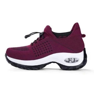 Women's Walking Shoes Sock Sneakers - Mesh Easy Lace Air Cushion Lady Girls - Picture 1 of 5