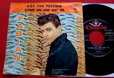 Fabian "COME ON AND GET ME" 1959, Chancellor C 1041 Picture sleeve & 45. VG+/VG+ - Image 1 of 4
