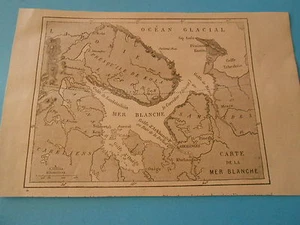 Carte de ka Mer Blanche Russia Gravure Print 1872 - Picture 1 of 1