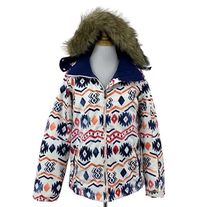 Roxy Jacket Girls XL Womens XS Aztec Insulated Snow Detachable Faux Fur Hoodie - Picture 1 of 15