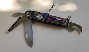 Cuchillo multiuso esmaltado vintage raro - Imagen 1 de 12