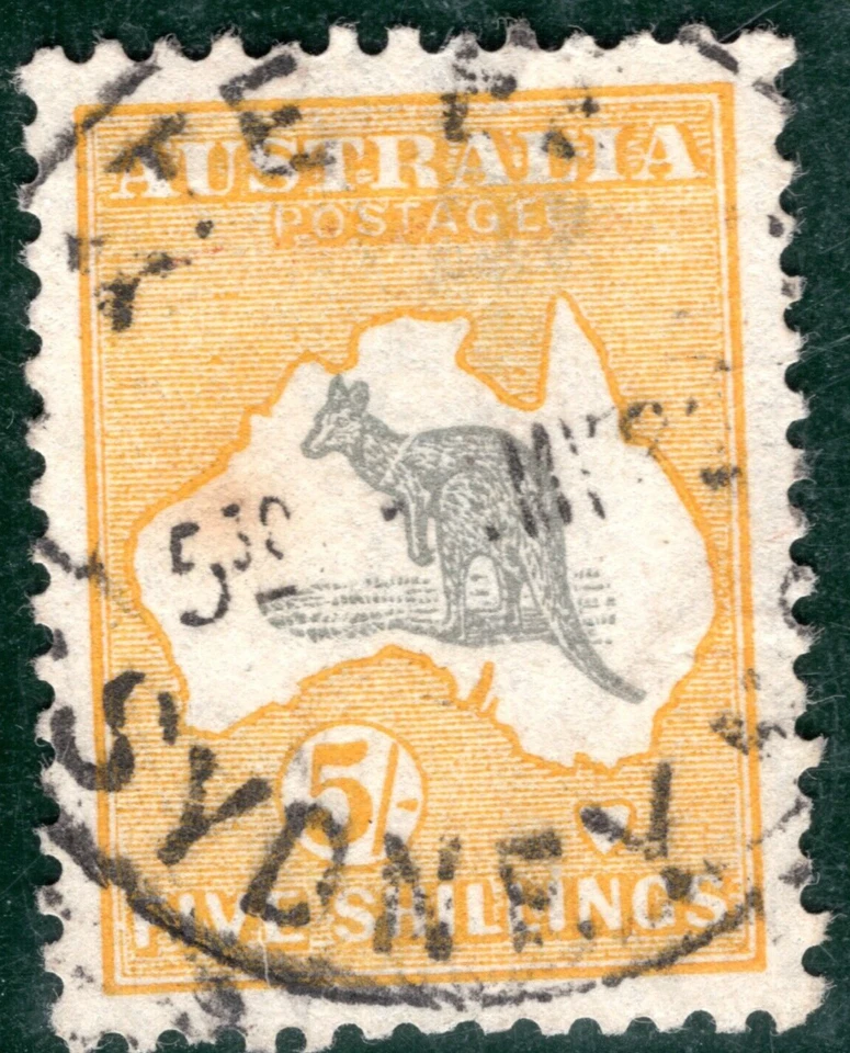 AUSTRALIA KGV High Value SG.42a Grey & Orange (1920) ROO Used Cat £170 GRBLUE113 - Image 1 of 4