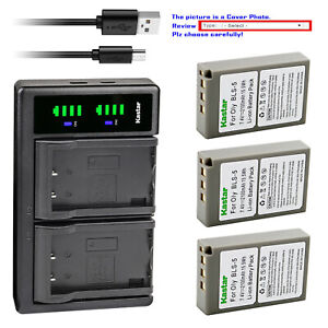 Kastar Battery LTD2 USB Charger for BLS-5 BLS50 Olympus OM-D E-M10 Mark IV Mark4