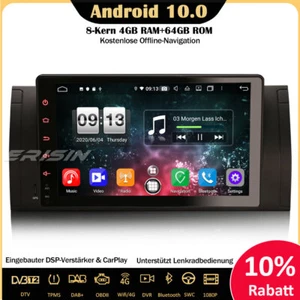 8-Kern 9" Autoradio Android 10 GPS DAB+CarPlay DSP 4G OBD2 BMW 5er E39 M5 X5 E53 - Bild 1 von 12