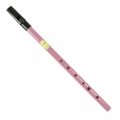FEADÓG Whistle Feadog Pink D Irish Tin Whistle, Black Top