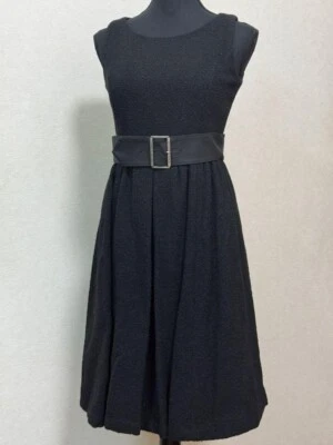 Vestido de tweed Burberry Blue Label sin mangas con brillo negro 2 cinturones EE. UU. S Foto 1 de 4