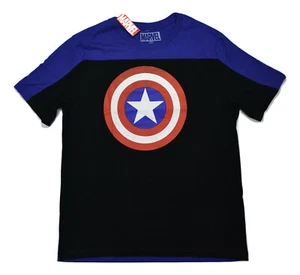 Marvel Mens Captain America Classic Shield Graphic 2-Tone Shirt NWT S-2XL - Picture 1 of 2