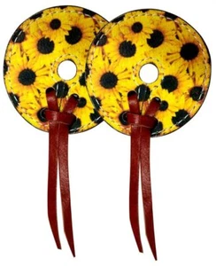 Protectores de brocas de cuero con estampado de girasol Showman - Imagen 1 de 1