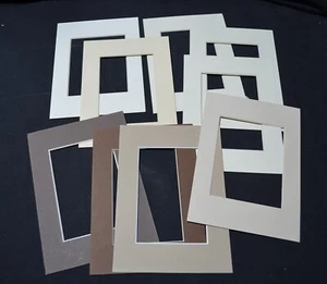Lote de 9 tapetes fotográficos, 5 x 7 marrones, blancos, colgante de pared, marco, borde biselado - Imagen 1 de 7
