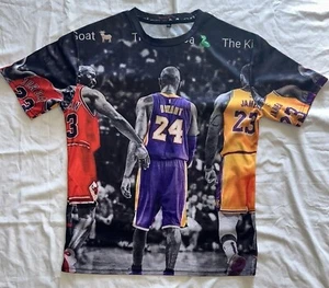 Michael Jordan Kobe Bryant Lebron James Wrapped Graphic Shirt Polyester Size 2XL - Bild 1 von 4