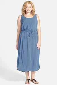 Two by Vince Camuto Maxikleid blau Viskose "stylish Geo", 1X XL 14W 16W - Bild 1 von 3