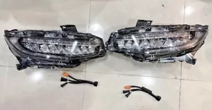 2016-21 Civic LED Headlight FC Fk Sedan HB Pair Front Projector Wire CONv Plug - Picture 1 of 10