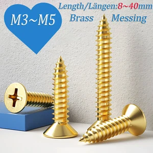 Din 7982 Brass Pozi Countersunk Self Tapping Screws Tappers Flat Head M3 M4 M5 - Picture 1 of 21