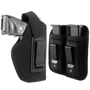 Tactical IWB Holster Concealed Belt Handgun Holster with Double Magazine Pouch - Picture 1 of 12