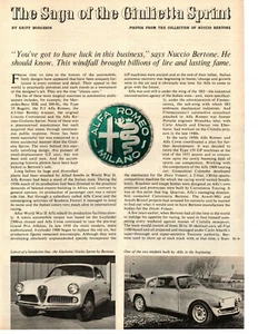 1965 ALFA ROMEO GIULIETTA SPRINT ~ ORIGINAL 3-PAGE ARTICLE / AD - Picture 1 of 1