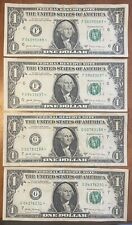 2017 2017A $1 ONE DOLLAR BILL STAR NOTE LOT (4), LOW SERIAL #’s , CIRC.