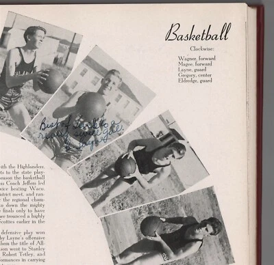 Anuario Highland Park High School 1943 autografiado firmado por Bobby Layne BAS Foto 1 de 4