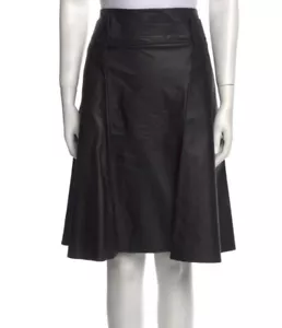 Salvatore Ferragamo Lederhemd schwarz Napa Lammfalten IT 46 US 10 mittellang - Bild 1 von 11