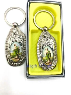 12 Baptism Favors San Judas Keychains Bautizo Recuerdos Virgen Mary Llaveros  - Image 1 of 4
