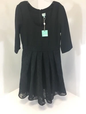 VESTIDO TRACY REESE MUJER ELIZA ORGANZA FIT & ACAMPANADO NEGRO TALLA 12 NUEVO CON ETIQUETAS $148 Foto 1 de 4