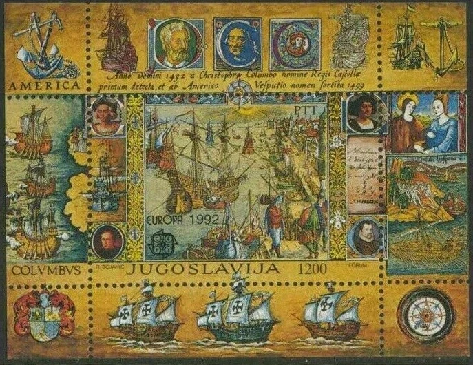 Yugoslavia 1992 ☀ 500th Anniversary Columbus Discovery of America ☀ MNH - Image 1 of 1