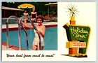 Postcard Spokane WA-Washington Holiday Inn Ladies At The Pool c1960's