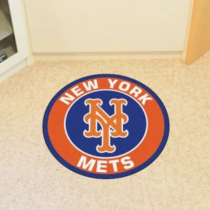 MLB - New York Mets Roundel Rug - 27in. Diameter - NY Cap Logo - Picture 1 of 5