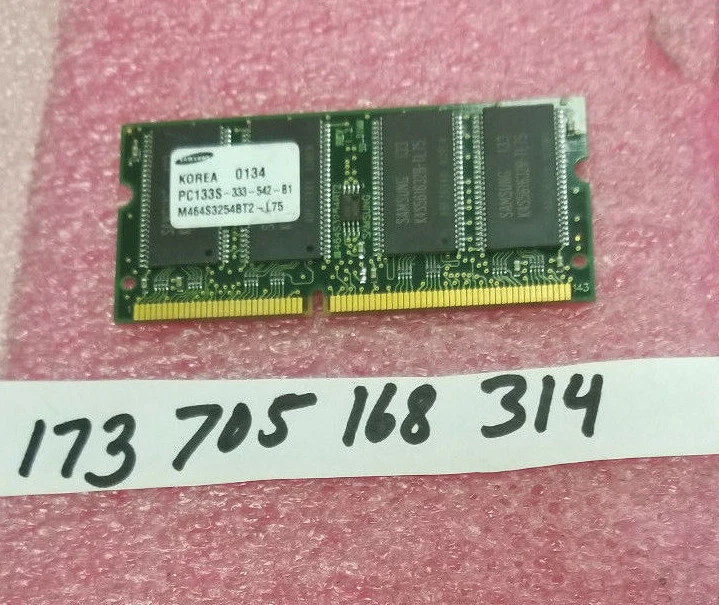 256MB SDRAM PC 133 PC133 SD CL3 16X16 144PIN NON-ECC INTEL MEMORY RAM  - Image 1 of 1