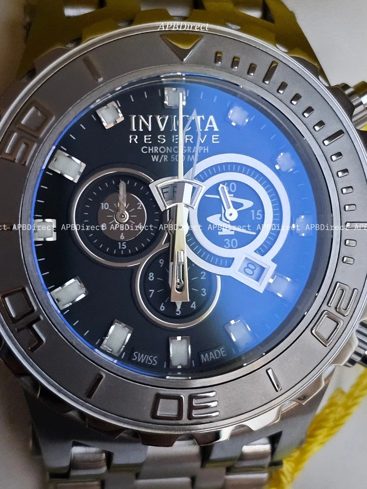 Invicta - S1 Rally - EXCALIBUR Swiss 5050.E Chronograph Silver Blk - mens watch