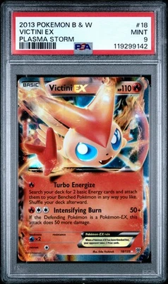 2012 POKEMON PLASMA STORM VICTINI EX #18 HOLO PSA 9 MINT #119299142 - Image 1 of 2
